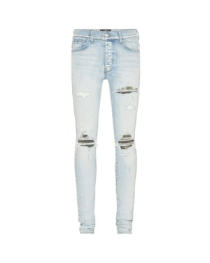 Amiri MX1 Camo Light Indigo Blue Jeans