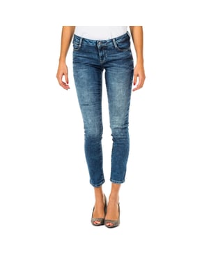 Lange Jeanshose mit schmal geschnittenem Saum 10DB50282 woman