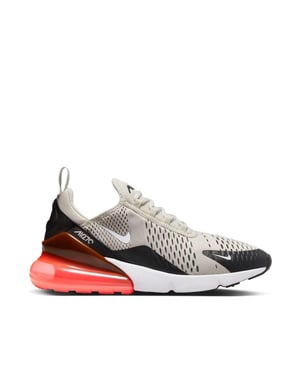 Nike Air Max 270 Turnschuhe, Schwarz/Hellknochen-Hot Punch