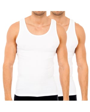 2er-Pack Unterhemden mit breiten Trägern für Herren, Modell AS02300.