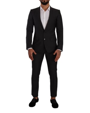 Dolce & Gabbana Herren Schwarzer MARTINI Einreiher 2-Teiler Anzug