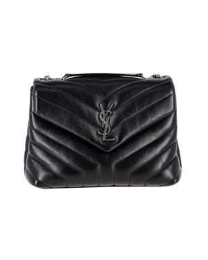Saint Laurent Kleine Loulou Schultertasche aus schwarzem Leder