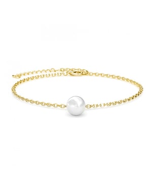 Kristall-Perlenarmband - Gold und Kristall