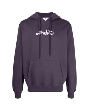 Off-White Paint Arrow Logo Slim Fit Kapuzenpullover in Aubergine-Lila