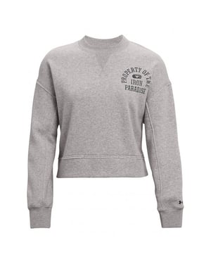 Under Armour Project Rock Damen Grauer Fleece-Pullover