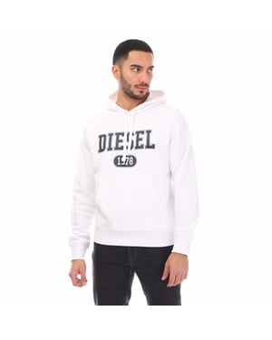 Diesel 1978 - Weißer Kapuzenpullover mit auffälligem Markenlogo