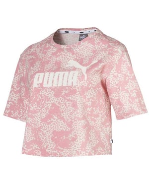 Puma Elevated Essentials Cropped Logo AOP T-Shirt Womens Top 580392 94