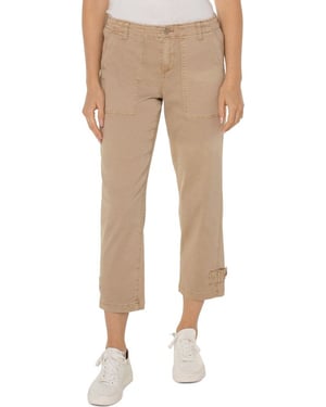 Utility Crop Cargo Jeans mit schmalem Bein in Biscuit Tan