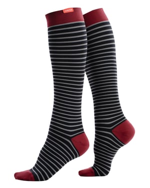VIM&VIGR - Abgestufte Kompressionssocken 30-40 mmhg mit Nylon für Männer & Frauen - Schwarz & Grau
