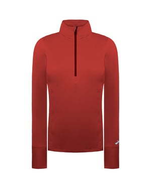Brooks Dash 1/2 Zip Damen Dunkelrotes Lauftop