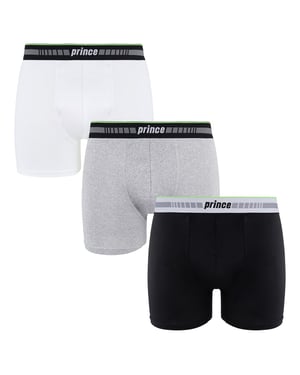 Prince Performance Range 3 Pack schwarz grauer Weiße Herren Boxer Muxpr063