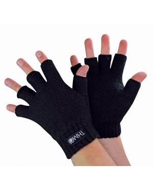 Kinder Winter Fingerlose Handschuhe | THMO | Thermal Warm Fleece gefüttert Thinsulate Handschuhe für Kinder - Schwarz