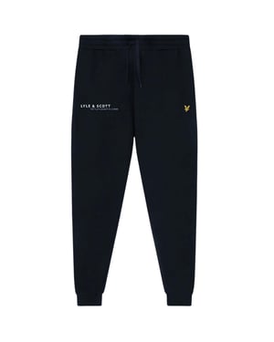 Marineblaue Jogginghose von Lyle & Scott mit Koordinatenmuster