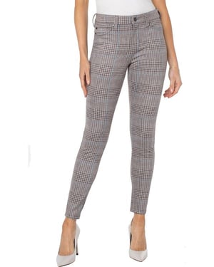 Madonna Skinny-Jeans in Grau/Blau mit Karomuster