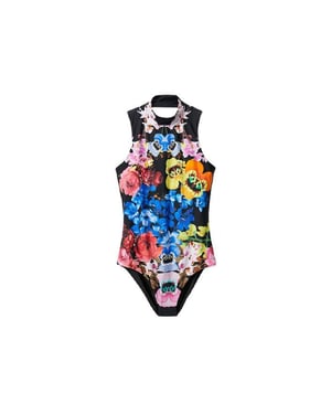 Desigual Damen Schwarz MultiÄrmelloses Oberteil