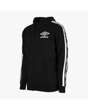 Umbro Langschläfe Reißverschluss up schwarze Herren mitgehaltener Hoodie Track Jacke 65506U FL3