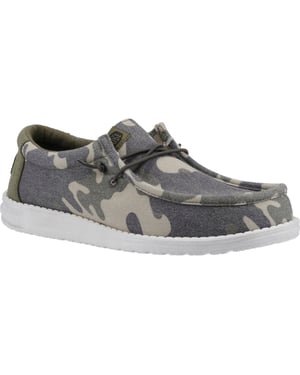 HEYDUDE Wally Washed Camo Polyester Herren Camo Bootsschuhe