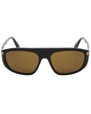 Tom Ford Roviex Lens glanzend schwarze Sonnenbrille