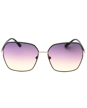 Tom Ford Claudia-02 Gradient Smoke Lens Shiny Black Sonnenbrille
