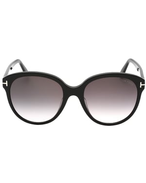 Tom Ford Gradient Smoke Lensed glanzend schwarze Kunststoff-Sonnenbrille