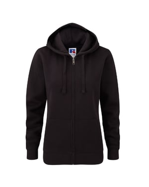 Russell Ladies Premium Authentic Zipped Hoodie (3-Lagen-Gewebe) (Schwarz)
