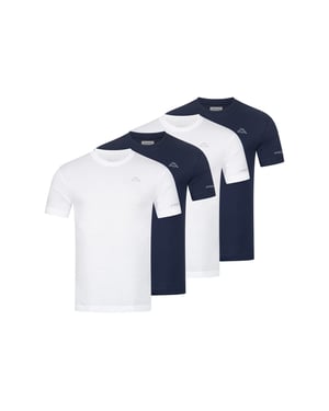 Kappa 4er Set T-Shirt BASIC in Blau/Weiß