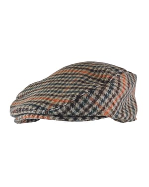 Herren traditionell überprüft Tweed flache Kappe | Socke Snob | Newsboy Style - GL228 rot / grün