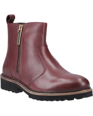 Hush Puppies Grace Zip Wildleder Damen Burgundy Stiefel