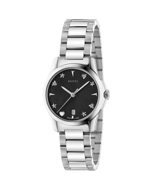 Gucci YA126573 G-Timeless Schwarzes Zifferblatt Unisex-Uhr