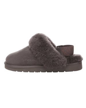 EVER AU Frauen Pelikan abnehmbarer Riemen Slingback Hausschuhe - Schokolade
