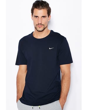 Nike Herren-T-Shirt mit gesticktem Swoosh Navy