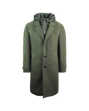 Lacoste Wollmenschen dunkelgrüner Mantel