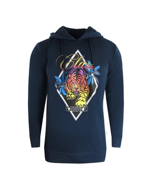 Cavalli Class Diamond Tiger Design Marineblauer Kapuzenpullover