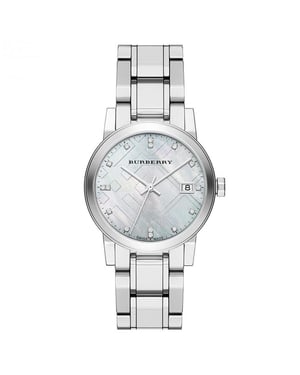 Burberry BU9125 Die Stadt Silber Zifferblatt Silber Damenuhr