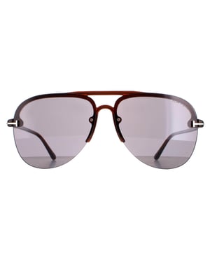 Tom Ford Aviator Herren glänzend hellbraun rauchig Frottee 02 FT1004