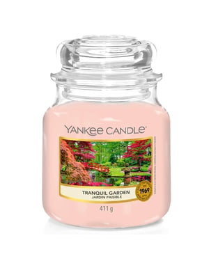 Yankee Candle Original Mittlere Glasduftkerze Ruhiger Garten, 411g