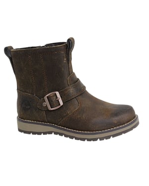 Timberland Kidderhill Side Reißverschluss up braune Leder Jugendstiefel A19XG B32C