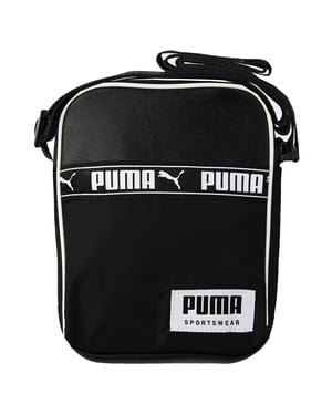Puma Sportwear Campus Unisex-Schultertasche, verstellbar, Schwarz