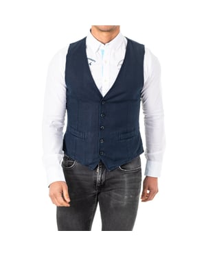 Feinstrickweste für Herren mit verstellbarem Gürtel, V-Ausschnitt HMJA11