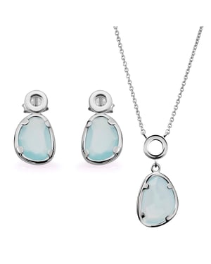 Orphelia 'Rivera' Damen 925 Sterling Silber Set: Halskette + Ohrringe - Silber SET-7480/BC