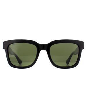 Gucci Square Mens Schwarz und Grün mit roten Streifen Grüne Sonnenbrille