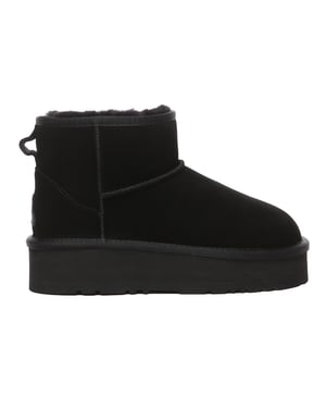 EVER AU Damen Leder Plateau Kurzstiefel - Dusky