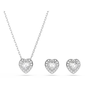 Swarovski 'Ss25 Capsule' Damen Basis-Metall-Set: Halskette + Ohrringe - Silber 5720849