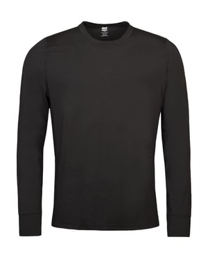 Mens Thermal Long Sleeve T Shirt | Wärmehalter | Winter Base Layer Top - Schwarz