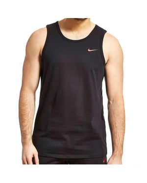 Nike Gestickter Swoosh Herren-Westen-Tank in Schwarz