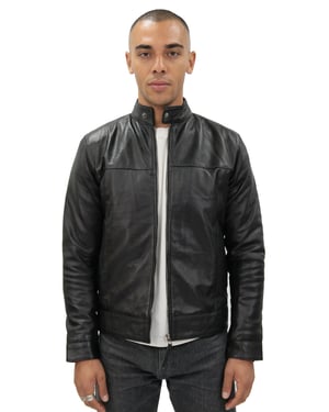 Herren Retro-Leder-Bikerjacke-Amsterdam
