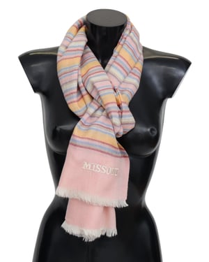 Echarpe unisexe en cachemire multicolore pour hommes Missoni