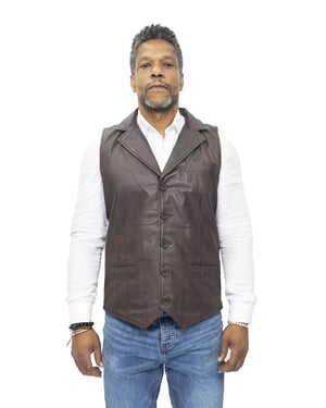 Herren Smart Classic Lederweste-Bristol