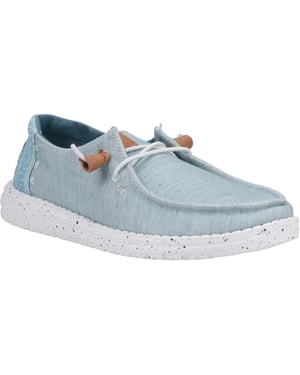HEYDUDE Wendy Heathered Slub Tropical Leinen/Lyocell/Baumwolle Blaue Loafers für Damen