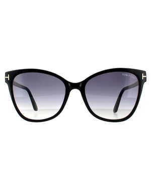 Tom Ford Cat Eye Womens Glänzend Schwarz Grau Gradient